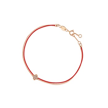 'Love Knot' 18K Rose Gold Diamond Flower Bracelet
