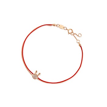 'Love Knot' 18K Rose Gold Diamond Bunny Bracelet