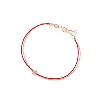 'Love Knot' 18K Rose Gold Diamond Star Bracelet