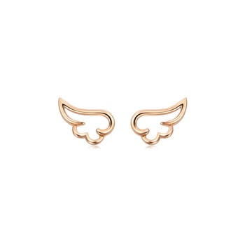 18K Rose Gold Angel Wing Earrings