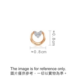 'Seedling' 18K White & Red Gold Diamond Heart Shape Single Earring