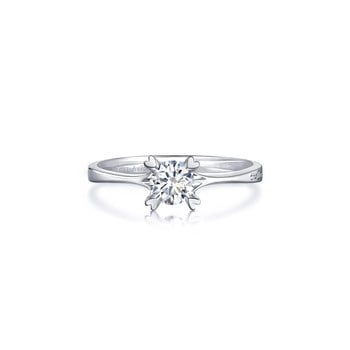 18K White Gold Diamond 'Synchronized Hearts' Ring