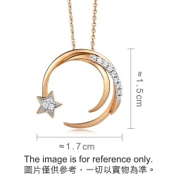 18K White & Red Gold Diamond Necklace
