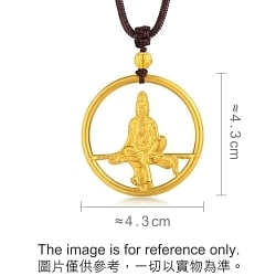 'The Oriental' 999.9 Gold Water-Moon Guanyin Necklace