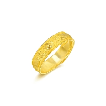 999.9 Gold Dragon and Phoenix Ring | 09149R(~0.158 tael