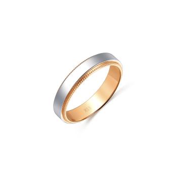 「小皇冠」18K玫瑰金及950鉑金情侶結婚戒指 男戒