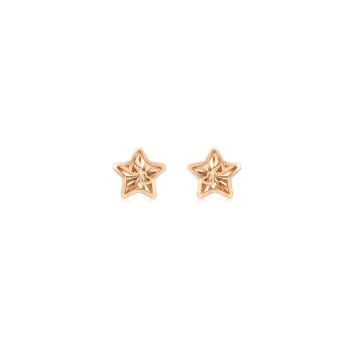 【網路獨家款】星心閃耀 18K玫瑰金耳環 (一對)