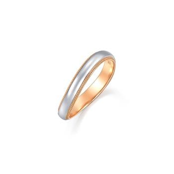 「小皇冠」波浪曲線 18K玫瑰金及950鉑金 結婚戒指 對戒款 (男戒)