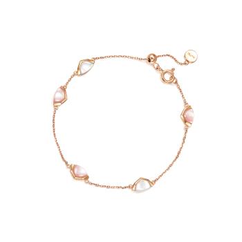 「Harmony「合」」18K玫瑰金粉紅色貝母手鍊