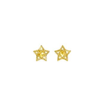 【網路獨家款】星光燦爛 黃金耳環 (一對)