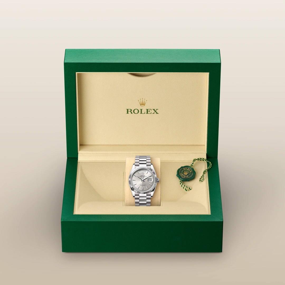 Rolex Day-Date 36 腕錶18K白色黃金款，M128239-0005 | 周生生珠寶