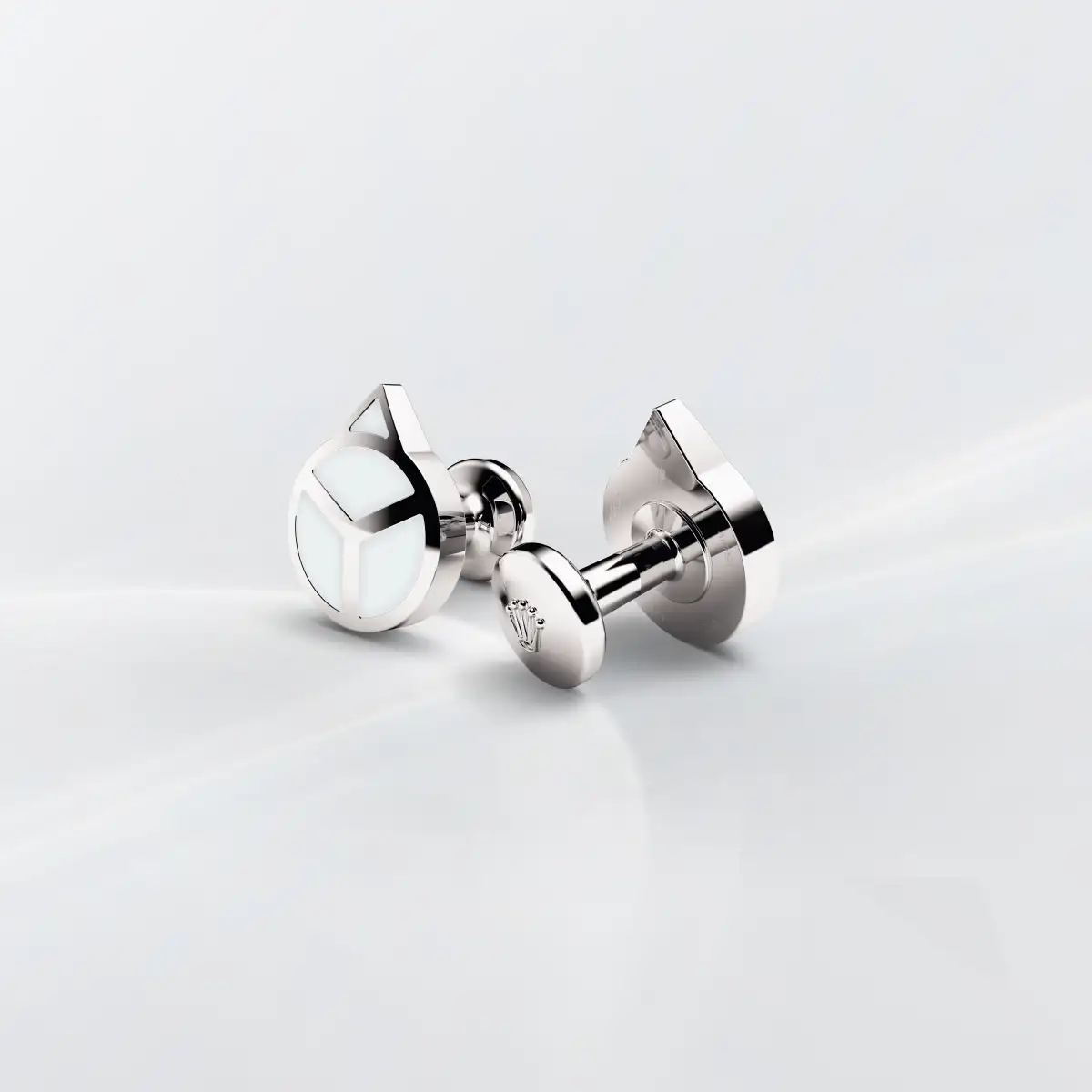Rolex ‘Hand’ cufflinks in White gold and luminescent material - a1029