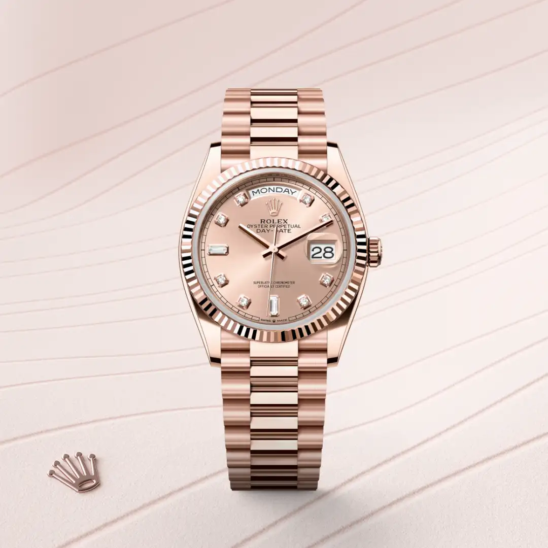 Rolex Day-Date 36 18 ct Everose gold, M128235-0009 | Chow Sang