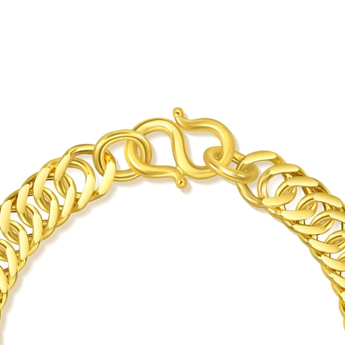 金のわらじ 999.9 MITSUMASA GOLD 999.9 Gold Bracelet | 09225B(19 cm/~0.984 tael) | Chow Sang