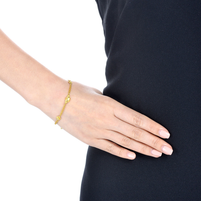 【9/29迄御値引／ラグ幅15.5mm】ケアーズ　BAMBOO BRACELET bone shaped carabiner bracelet.-L
