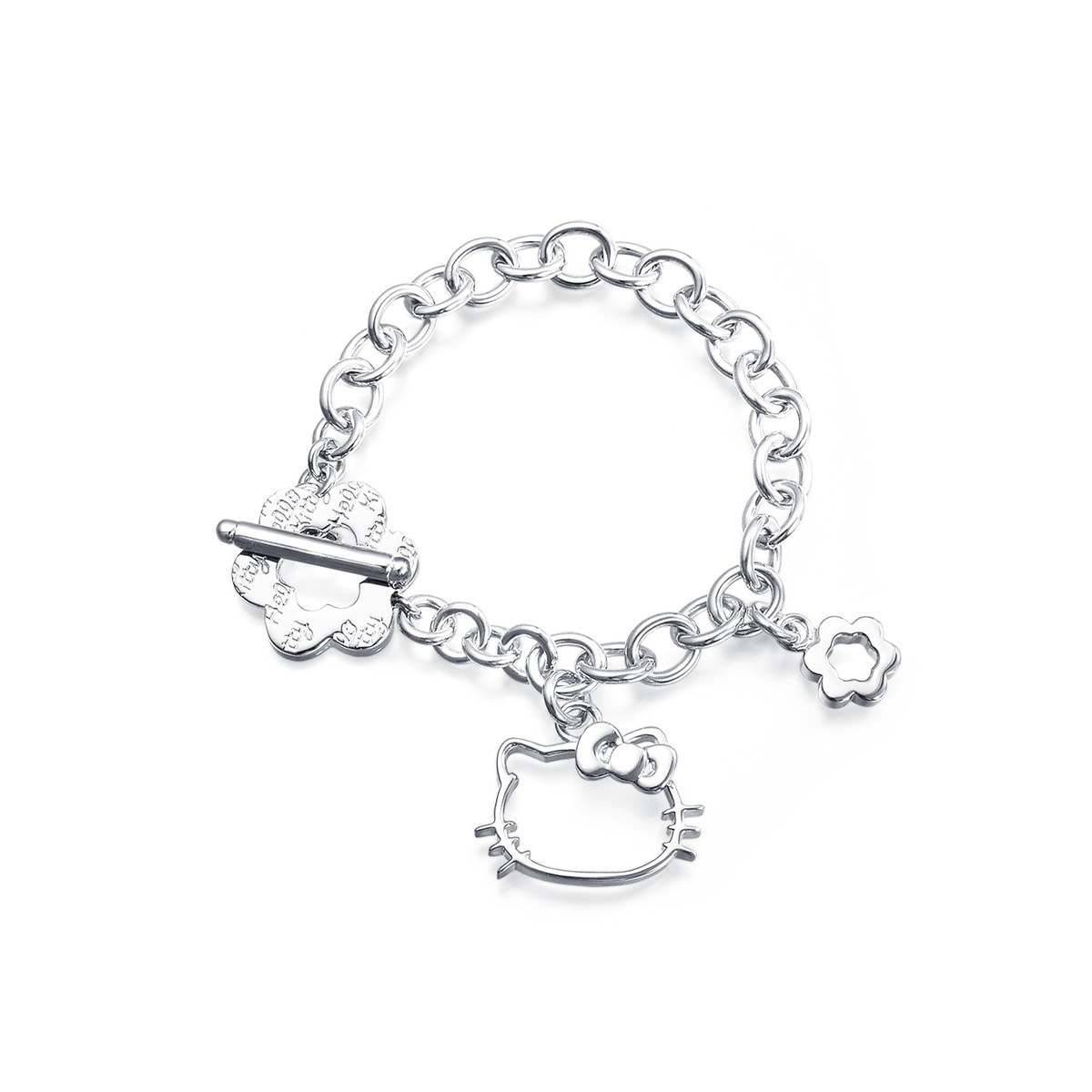 hello kitty sterling silver charm bracelet