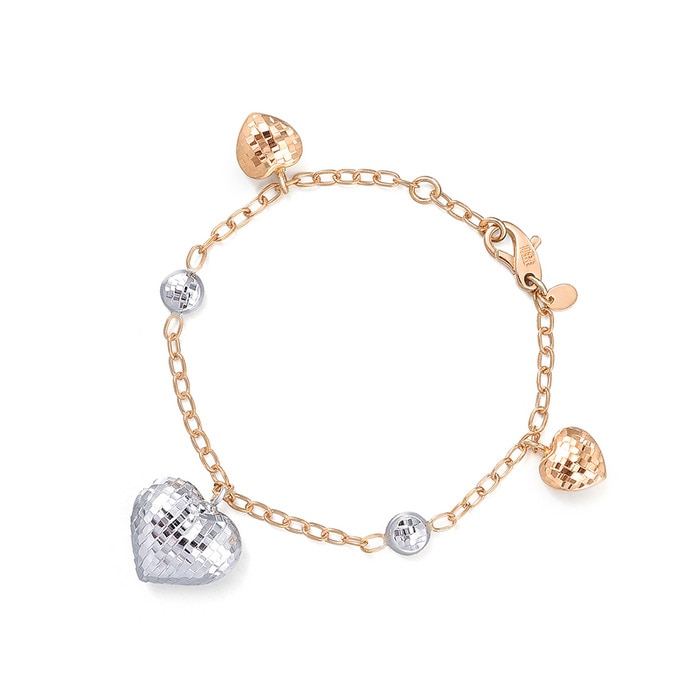 18K紅白分色黃金 手鍊 | 周生生珠寶 | 70559B - 1