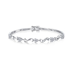 「都會之頌」18K白色黃金手鍊