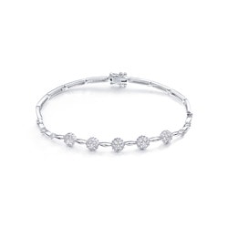 「花悅之頌」18K白色黃金手鍊