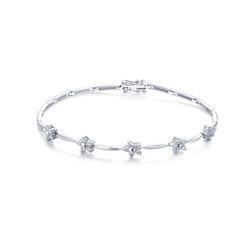 「花悅之頌」18K白色黃金手鍊