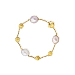 「Africa」18K黃色黃金淡水珍珠手鍊