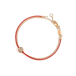 「同心」18K 紅色黃金鑽石手鍊