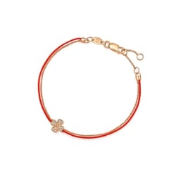 「同心」18K玫瑰金鑽石玫瑰四葉草手鍊