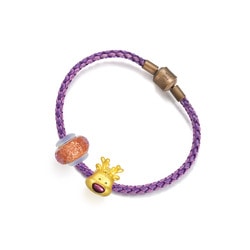 'Murano Glass Charme Sets' 999 Gold Reindeer Bracelet