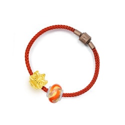 'Murano Glass Charme Sets' 999 Gold Lion dance Bracelet