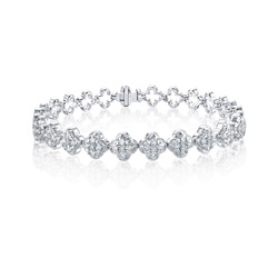 18K白色黃金鑽石手鍊