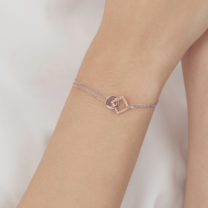 18K白色黄金及玫瑰金 手鍊 | 周生生珠寶 | 91351B - 2