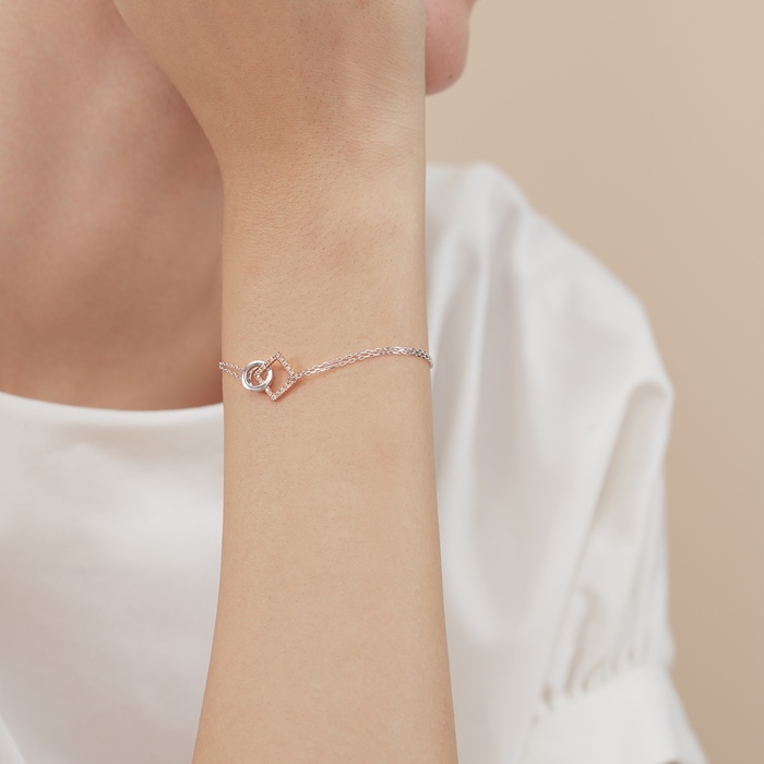 18K白色黄金及玫瑰金 手鍊 | 周生生珠寶 | 91351B - 3