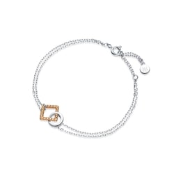 'Form' 18K White & Red Gold Brown Diamond Bracelet