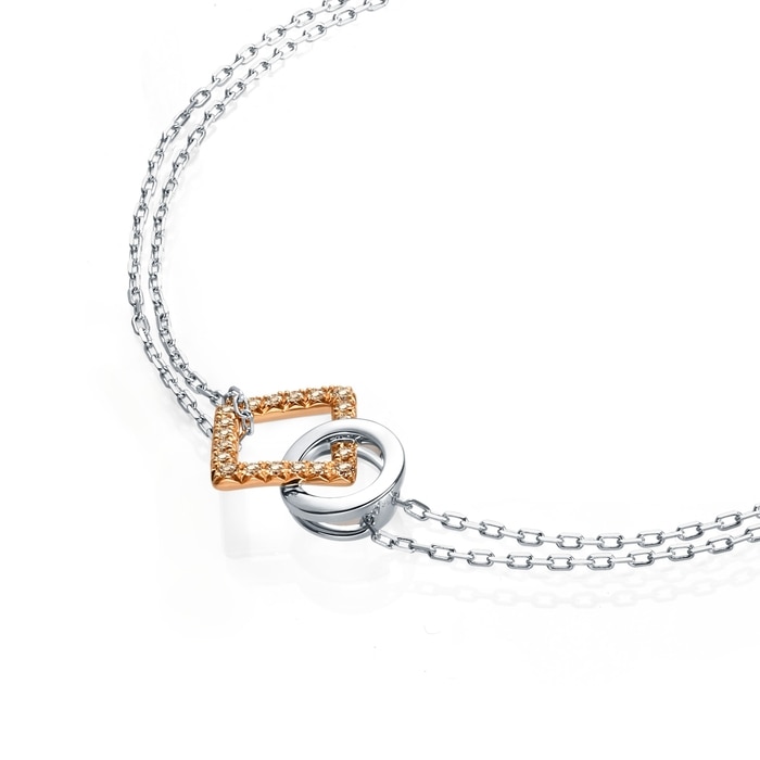 18K白色黄金及玫瑰金 手鍊 | 周生生珠寶 | 91351B - 4