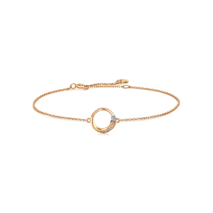 18K白色黄金及玫瑰金 手鍊 | 周生生珠寶 | 93875B - 1