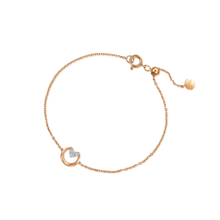 18K白色黄金及玫瑰金 手鍊 | 周生生珠寶 | 93934B - 4