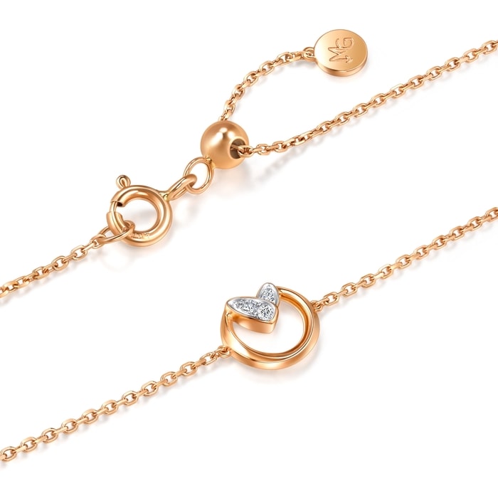 18K白色黄金及玫瑰金 手鍊 | 周生生珠寶 | 93934B - 6