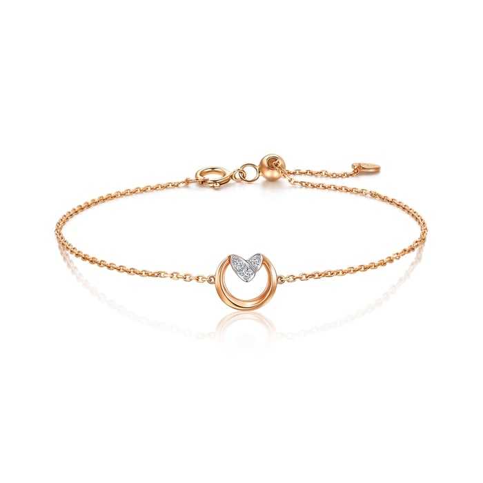 18K白色黄金及玫瑰金 手鍊 | 周生生珠寶 | 93934B - 1