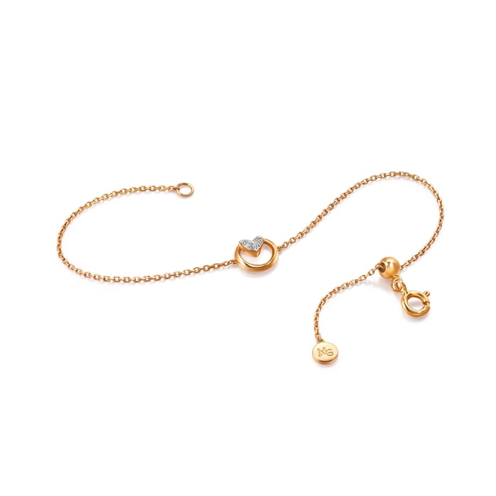 18K白色黄金及玫瑰金 手鍊 | 周生生珠寶 | 93934B - 7