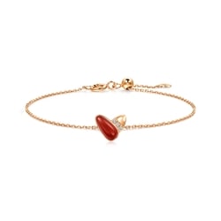 'Seedling' 18K Rose Gold Chalcedony Heart Shape Bracelet
