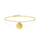 999 Gold Diamond Four-Leaf Clover Bracelet