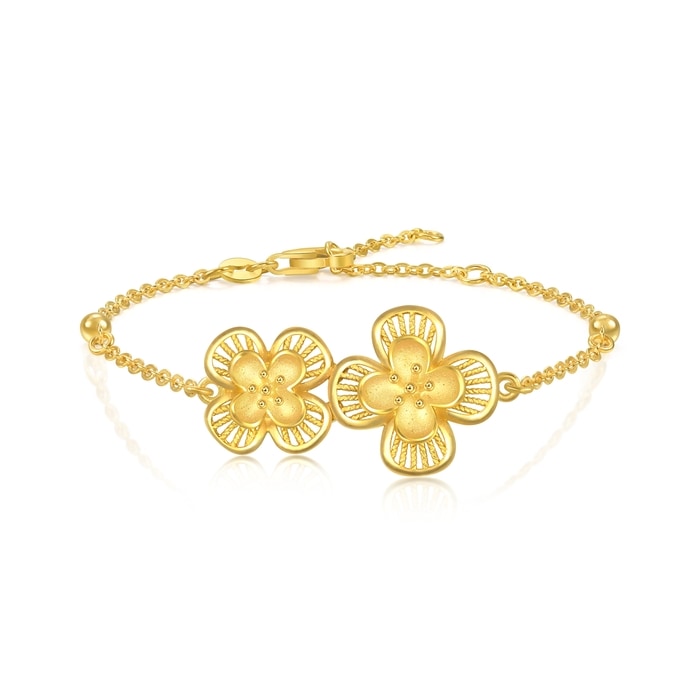 Chinese Wedding Collection - 'Floral' 999.9 Gold Bracelet