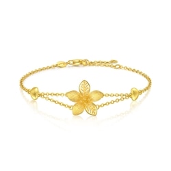 「花悅連理」999.9黃金桃花手鍊