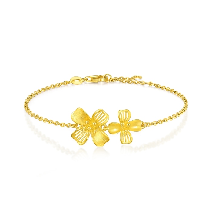 Chinese Wedding Collection - 'Floral' 999.9 Gold Bracelet