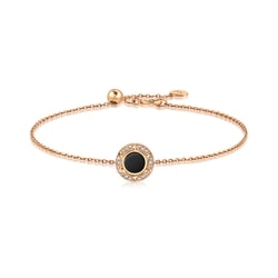 'Timeless' 18K Rose Gold Onyx (Black Chalcedony) Bracelet