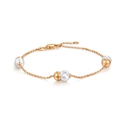 18K玫瑰金淡水珍珠手鍊