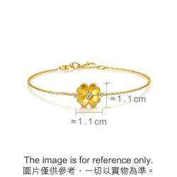 999 Gold Diamond FourLeaf Clover Bracelet