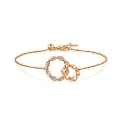 18K玫瑰金鑽石手鍊