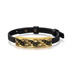 足金鑲嵌黑鑽石蛇手鍊