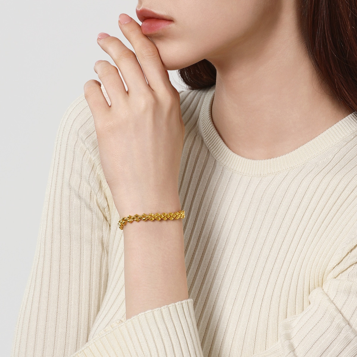 gin - 999.9 Gold Bracelet | 95513B(18 cm/~0.451 tael) | Chow